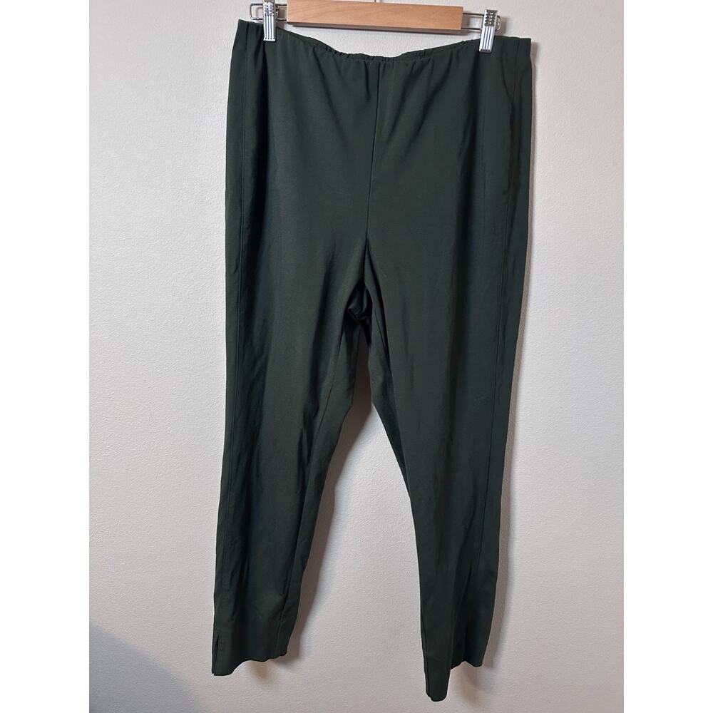 J. Jill Ponte Knit Slim Leg Pants Women size large Office career Stretch green
